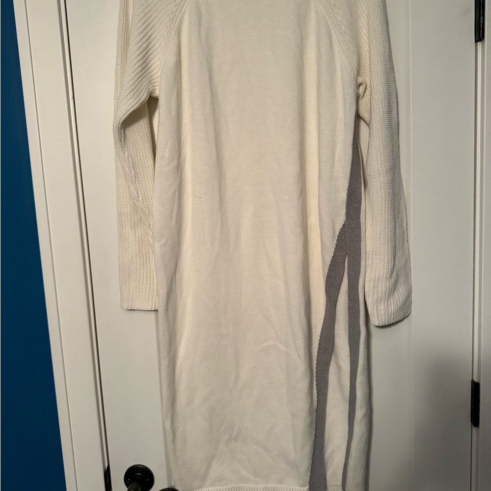 Peace Love World cream and Gray Knit sweater tunic Dress